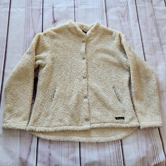 Ariat Teddy Sherpa Jacket Snap Front Cream Beige Ivory | Women's Size XL - Picture 1 of 6